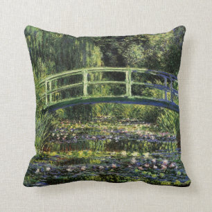 Coussin Pont japonais et nénuphars