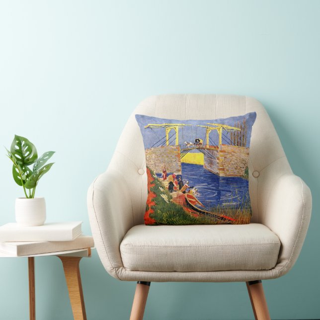 Coussin Pont Langlois à Arles par Vincent van Gogh (Chaise)
