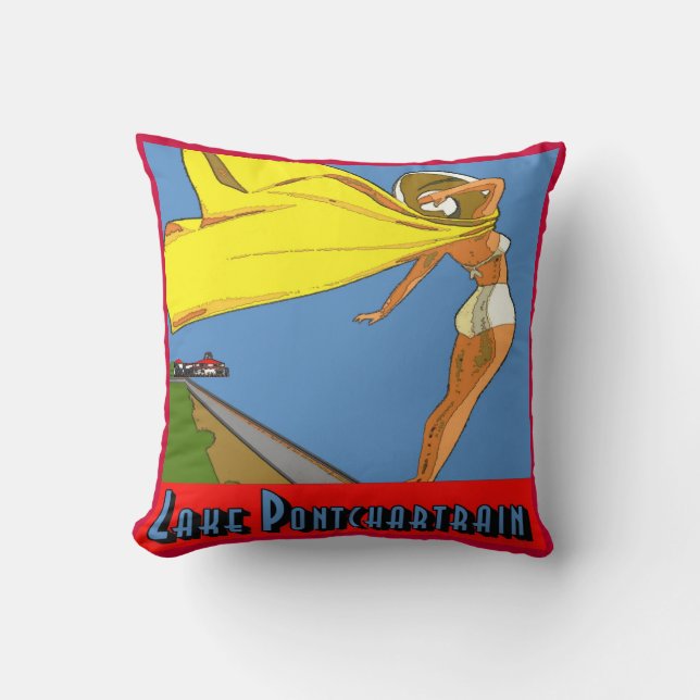 Coussin Pontchartrain Seawall et lumière (Recto)