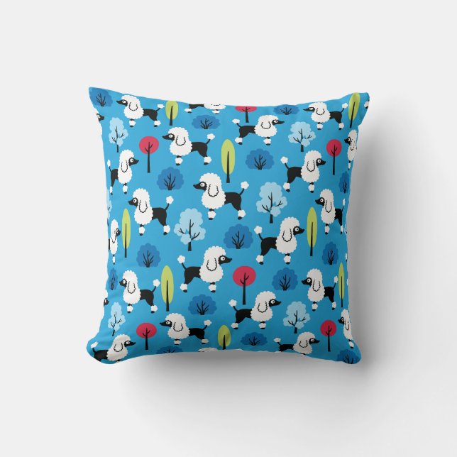 Coussin Poodle dans le parc (Recto)