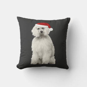 Coussin Poodle de Noël Arbre de Noël Chien Chiots Aquarell
