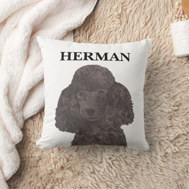 Coussin Poodle noir personnalisé (Couverture)