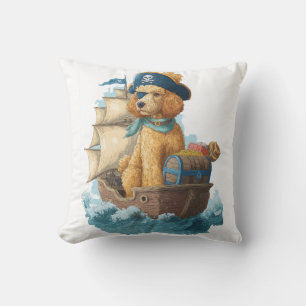 Coussin Poodle Pirate � Drôle de chien de mer