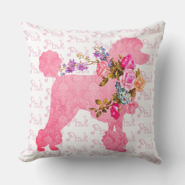 Coussin Poodle rose (Recto)