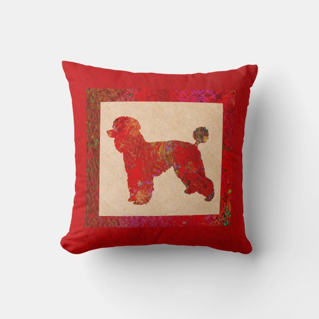 Coussin Poodle rouge (Recto)
