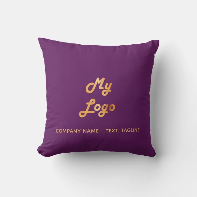 Coussin Pool d'affaires du logo en or violet (Recto)