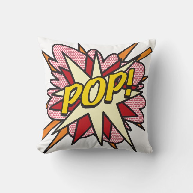 Coussin POP Amusant Rétro Bande Dessinée Pop Art (Recto)