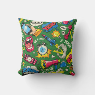Coussin Pop art coloré sans couture motif avec bande dessi