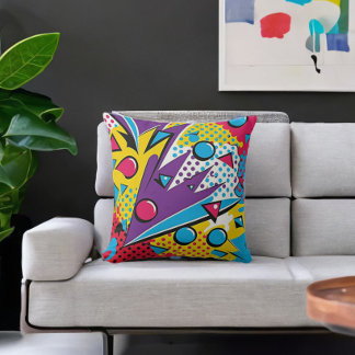 Coussin Pop Art Colorful Impression Abstraite
