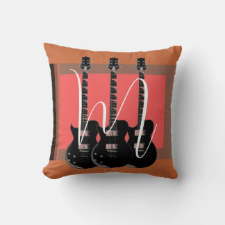Coussin Pop Art Electric Guitare Monogramme initial