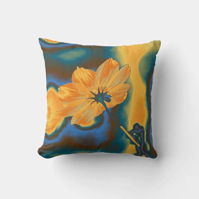 Coussin Pop Art Gros plan Fleur Cosmos Jaune (Recto)