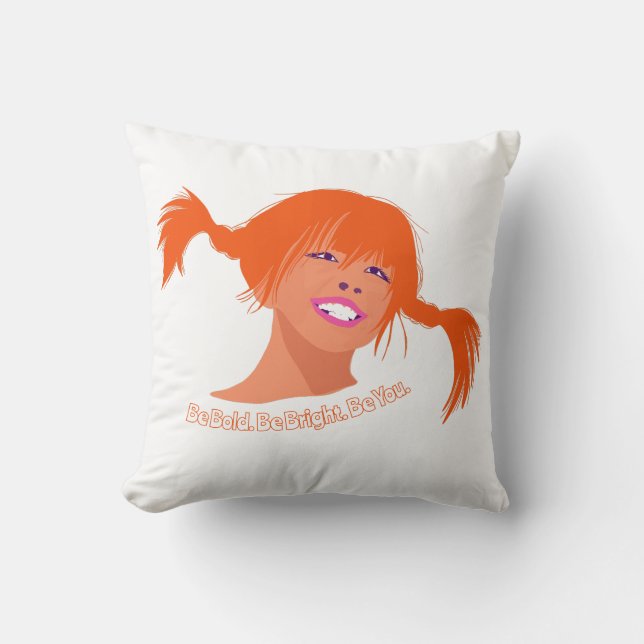 Coussin Pop Art Ponytail Girl Cushion – Fun, Bright & Play (Recto)