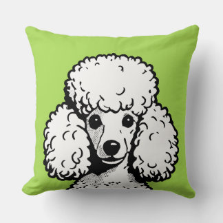 Coussin Pop Art Poodle Atomique Vert & Blanc Chic Aesthéti