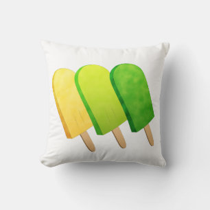 Coussin Pop de glace jaune, vert citron et vert