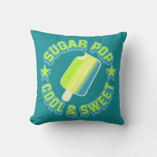 Coussin Pop de sucre Cartoon crème glacée réversible (Recto)