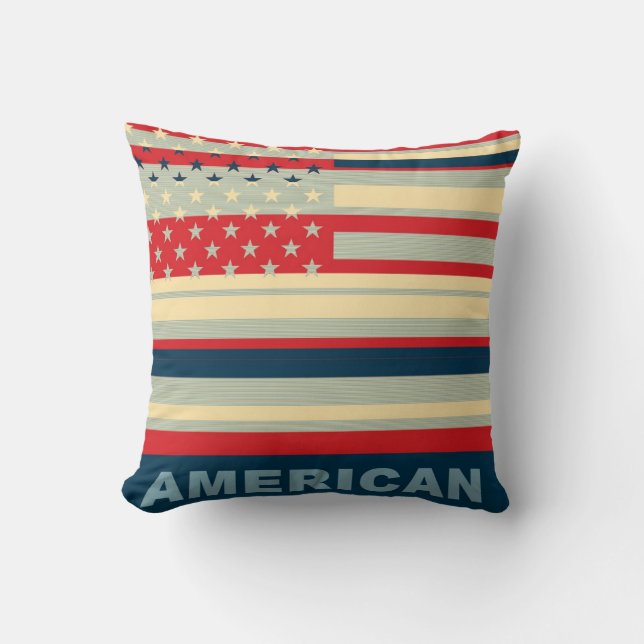 Coussin Pop drapeau américain Art 2 (Recto)