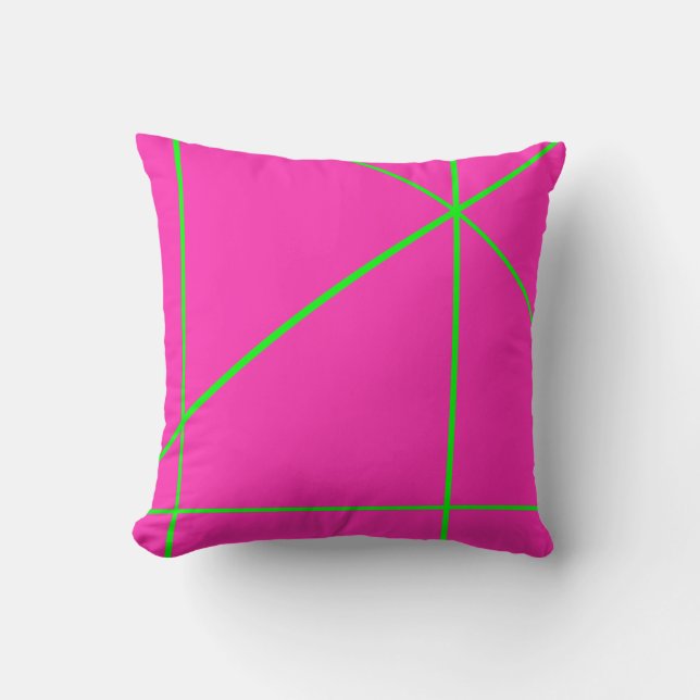 Coussin Pop Motif Neon Pink & Green Stripes années 90 (Recto)