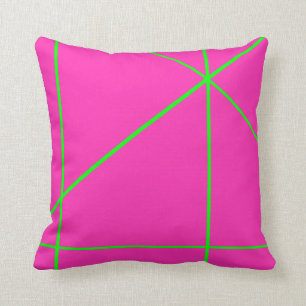 Coussin Pop Motif Neon Pink & Green Stripes années 90