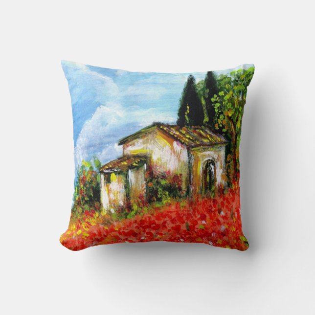 COUSSIN POPIES EN TOSCANE (Recto)