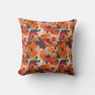 Coussin Poppies d'aquarelle Red Absract