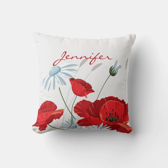 Coussin Poppies rouges (Recto)