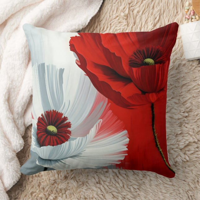Coussin Poppies rouges et blanches (Couverture)