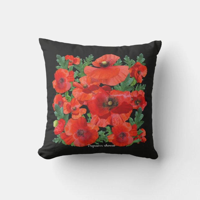 Coussin Poppies rouges sauvages (Recto)