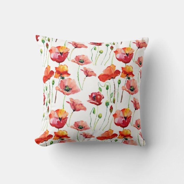 Coussin Poppy Blossom : Simple Arrière - plan sans couture (Recto)