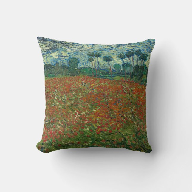Coussin Poppy field by Vincent van Gogh Fine Art (Recto)