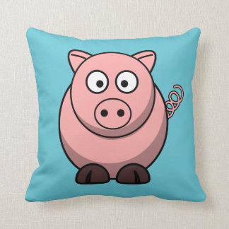 Coussin Porc de bande dessinée sur l'Aqua