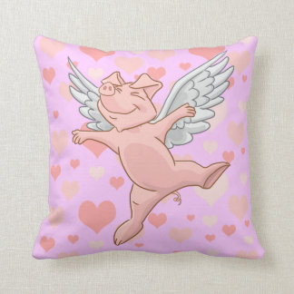 Coussin Porc mignon de vol et coeurs roses