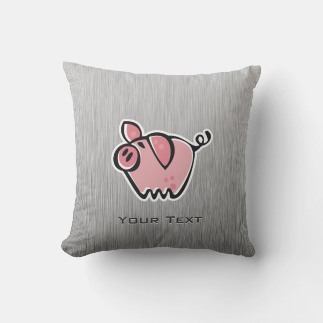 Coussin Porc ; Regard balayé en métal (Recto)