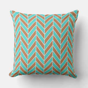 Coussin Porc Turquoise Et Brown