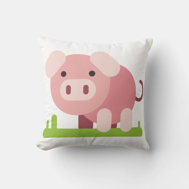 Coussin Porcelet rose joyeux (Recto)
