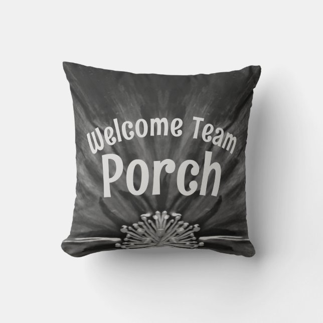 Coussin Porche d'équipe / Établi / B & W / Pilote (Recto)