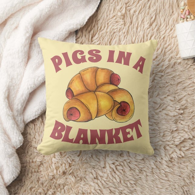 Coussin Porcs dans une couverture Croissant Rouleau Hot Ch (Couverture)