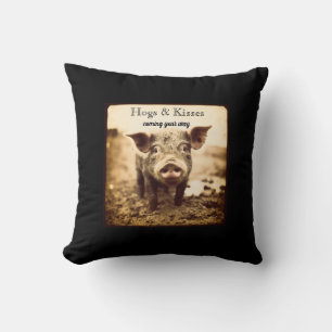 Coussin Porcs sur mesure & Baisers Charme rustique de la c
