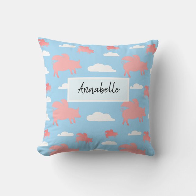 Coussin Porcs volants lunaires (Recto)