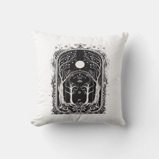 Coussin Portail Fantastique Goblincore Vers le Classique (Recto)