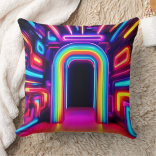 Coussin Portail Néon Arc-en-Ciel