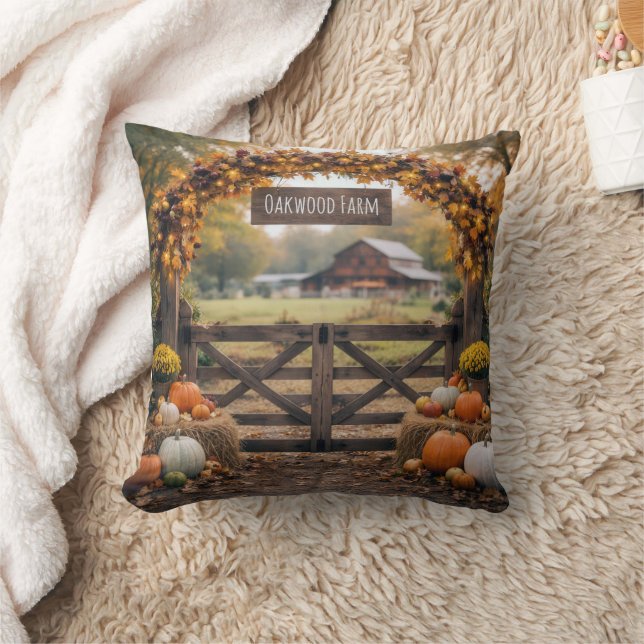 Coussin Porte de ferme d'automne avec arche (Couverture)