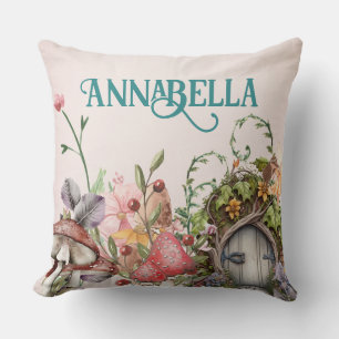 Coussin Porte de jardin de fées de la forêt enchantée sur