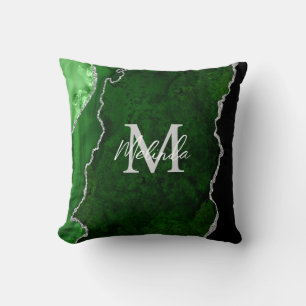 Coussin Porte en marbre vert et argent