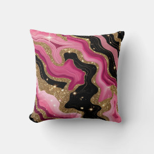 Coussin Porte en or noir et rose