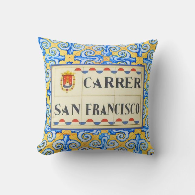 Coussin Porte San Francisco Espagne Signe de rue Imprimer (Recto)