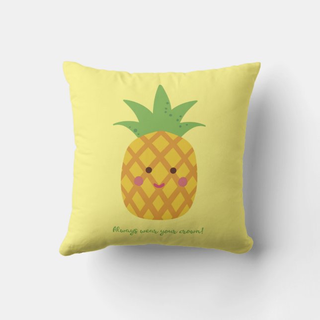 Coussin Portez toujours votre Couronne Punny Ananas (Verso)