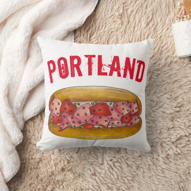 Coussin Portland Maine ME Lobster Roll Sandwich aux fruits (Couverture)