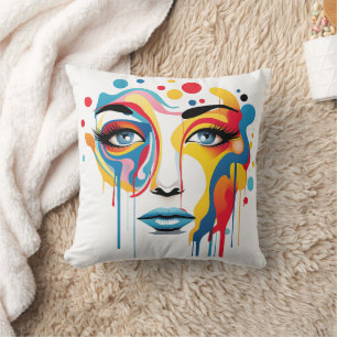 Coussin Portrait abstrait d'une femme