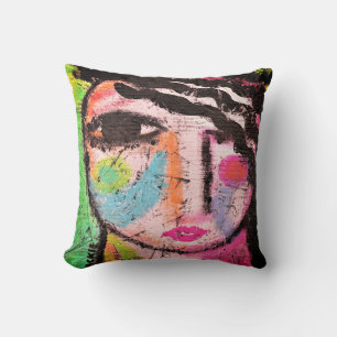 Coussin Portrait Abstrait original d'une femme