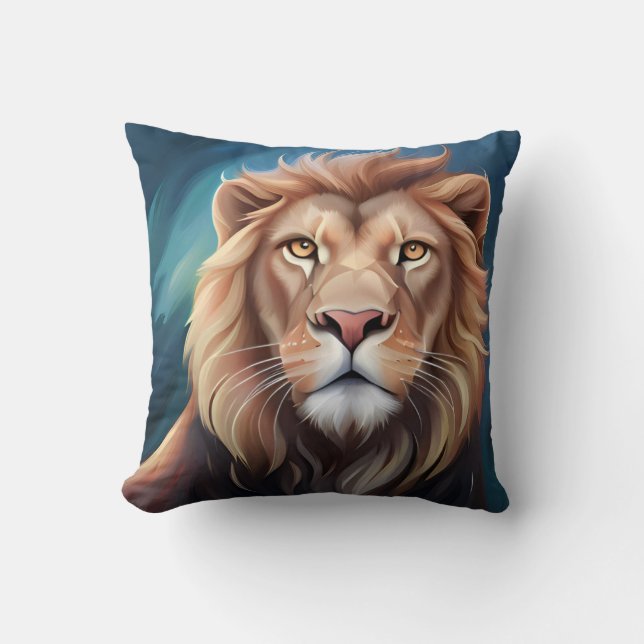 Coussin Portrait Art numérique Lion-56556 (Recto)